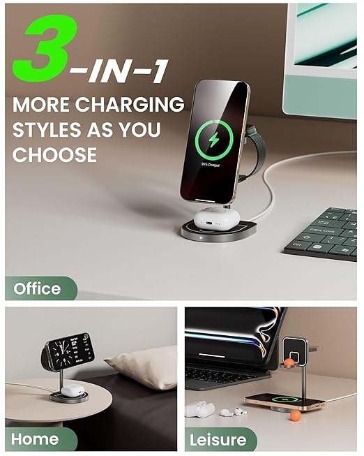 Magnetic 3-in-1 Wireless Charging Stand